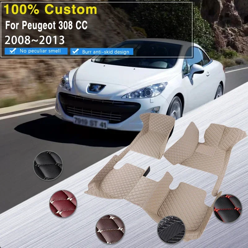 Complete Car Mats Floor For Peugeot 308 CC T7 2008~2013 Waterproof Protection Carpets Leather Mat Cubre Pisos Para Autos Car Acc