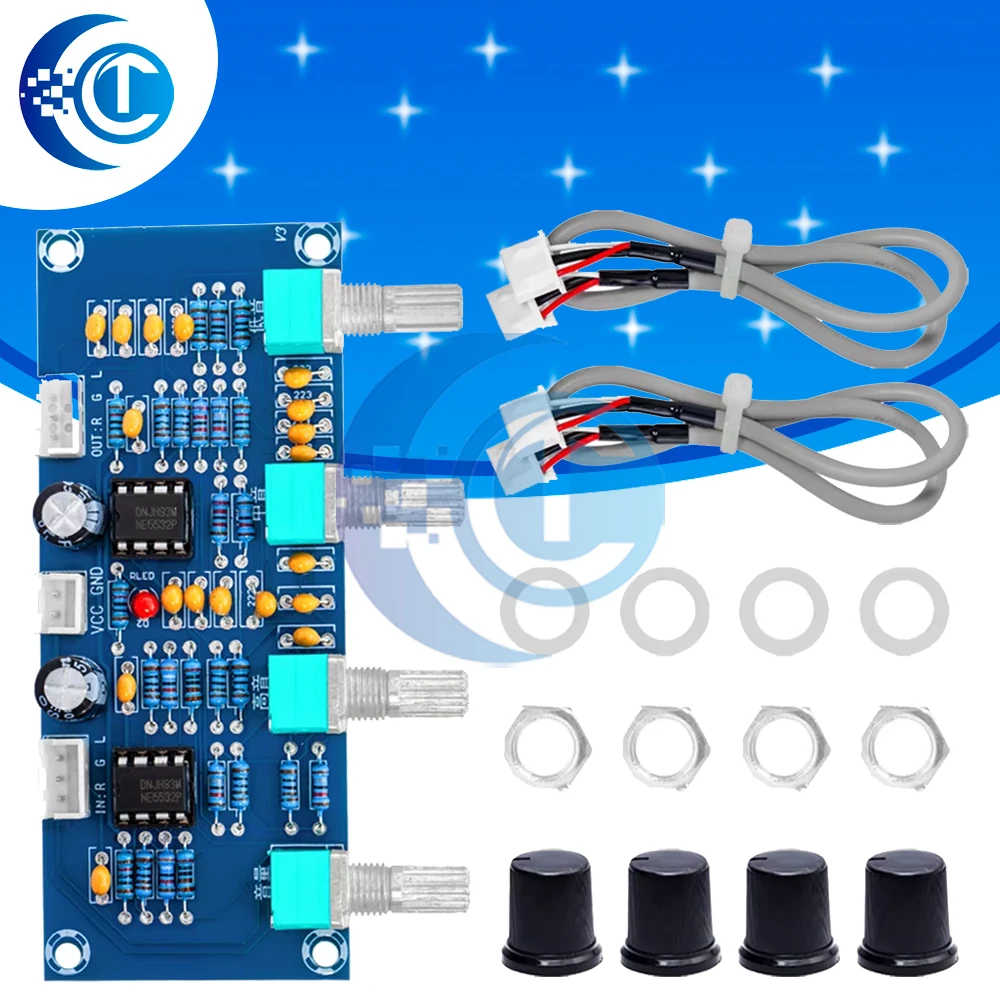 XH-A901 NE5532 Tone Board preamp Pre-amp With treble bass volume adjustment pre-amplifier Tone Controller For amplifier Board