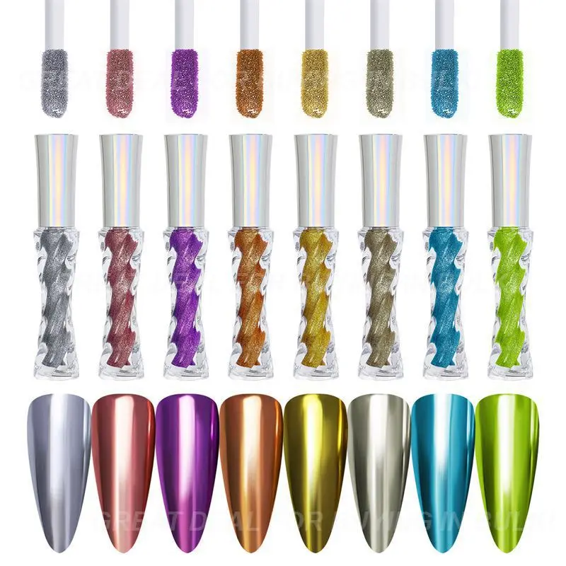 7 colori Nail Fairy Powder Manicure Nail Mirror Powder Liquid Highlight M forniture per unghie e strumenti per Manicure Fairy Aurora