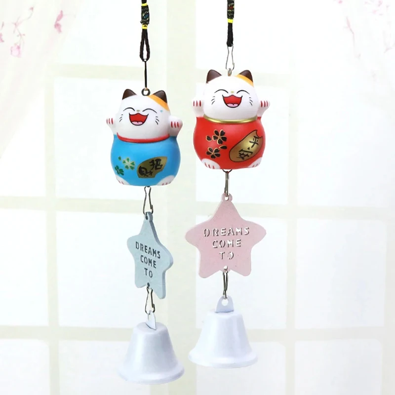 1pcs Cute Wind Chimes Bell Vinyl Cartoon Hanging Decorations Automobile Accessories Windows Home Decoration Pendant 5 colors