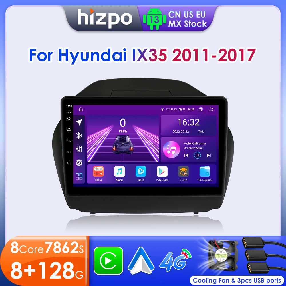 

Hizpo Car Radio For Hyundai Tucson 2 IX35 2011 - 2017 Wireless CarPlay Android Auto Intelligent Systems No 2 din 2din DVD GPS 4G