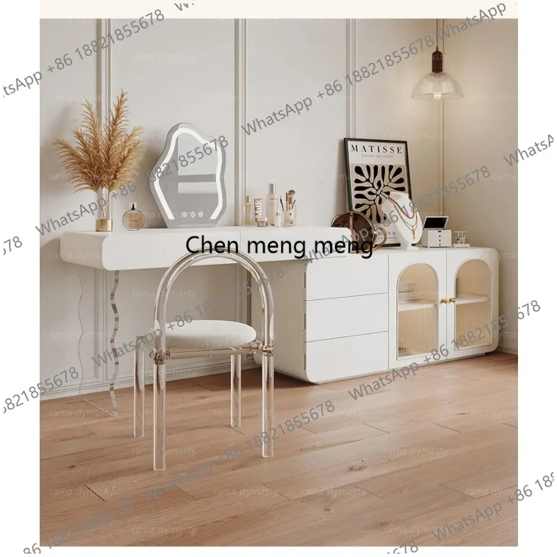 

Light Luxury Dresser Storage Cabinet One Bedroom Bedside Door Cabinet Modern Telescopic Corner Makeup Table