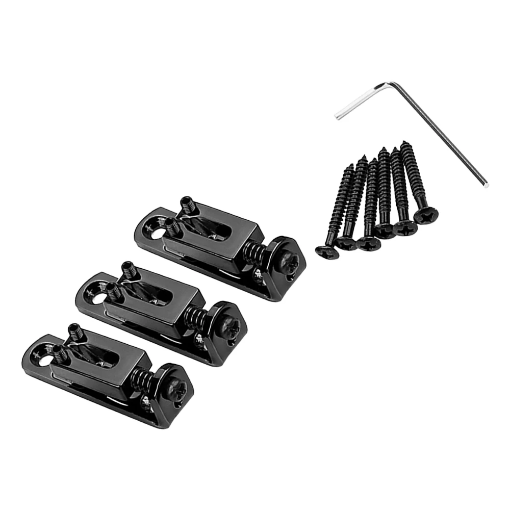 

3 Pcs Guitar Bridge Set Electric Saddle Suite Bridges and Saddles Roller Replacement Metal Fixed Vintage
