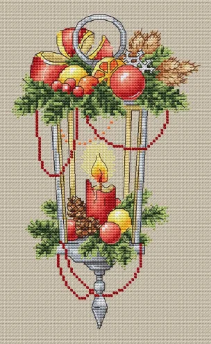 Embroidery Cross Stitch Kits Craft DIY Needlework Cotton Canvas Christmas Lantern 23-31 32CT 28CT Metallic aida