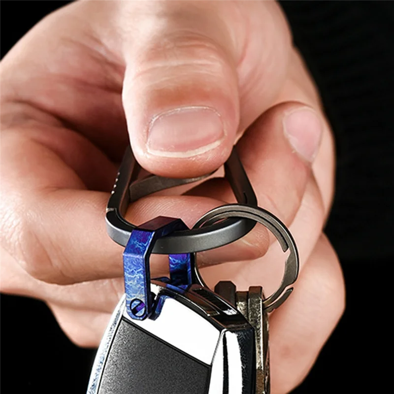 

B48B-Flat D Shape Design Buckle Keychain Titanium Alloy Horseshoe Buckle Outdoor Buckle EDC Horseshoe Buckle