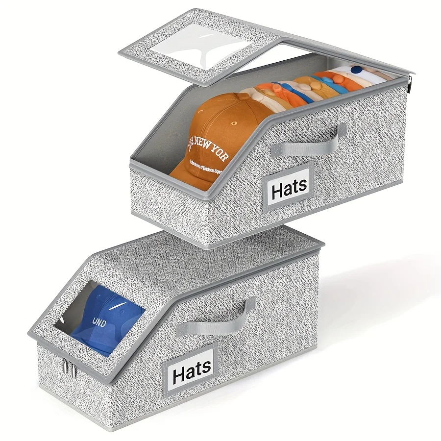 Baseball Cap Storage Box Multifunctional Dustproof Organizer 1Pc for Home Office Travel