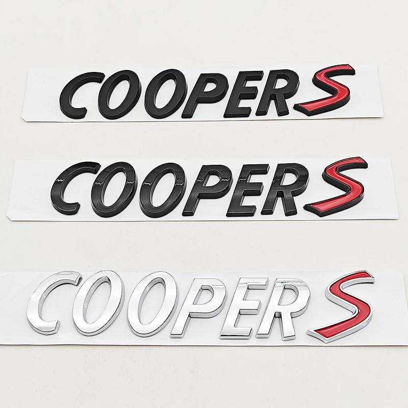NEW 3D ABS Car Letters Logo Cooper S Rear Trunk Badge Emblem Decals Sticker For MINI R55 R56 F56 R50 R52 F55 JCW R53 Accessories
