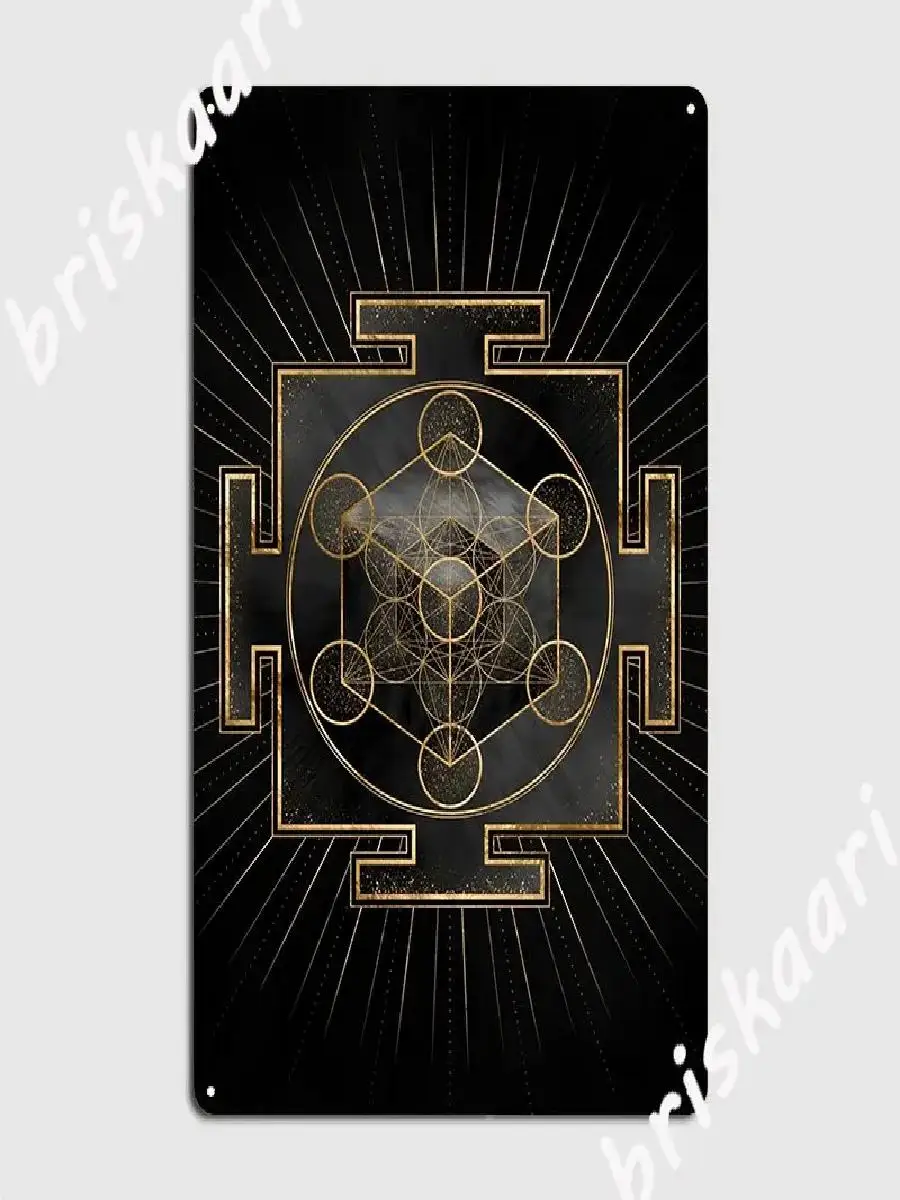 Metatrons Cube  Sri Yantra Sacred Geometry Metal Wall Plaque Poster  Perfect for Home Club Bar Pub Decor  Tin Sign Wall Art