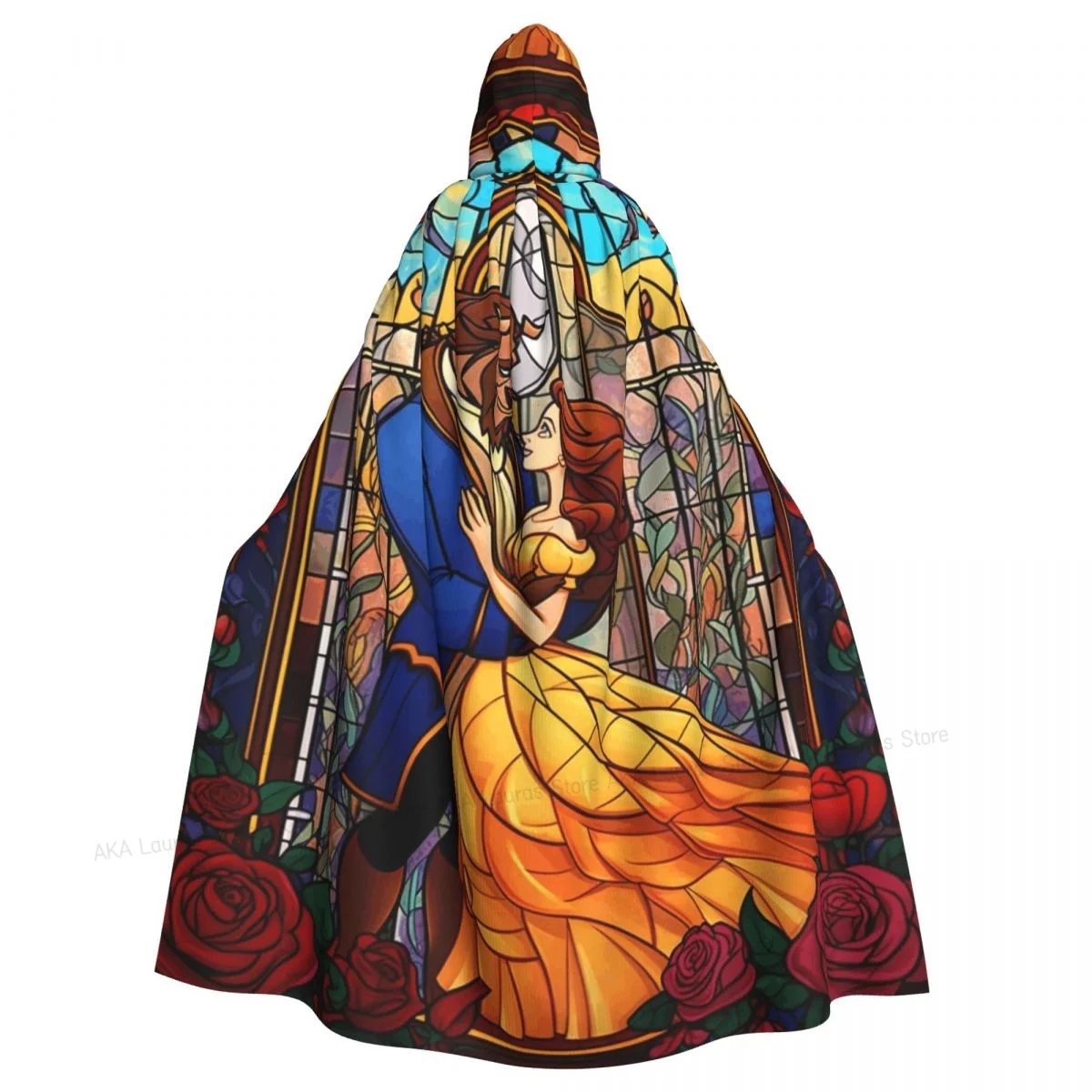 

Adult Vampire Cape Hooded Robe Halloween Beauty And Beast Cloak Full Length Cosplay