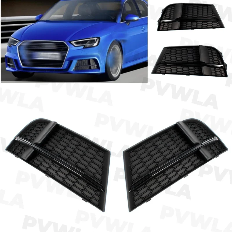 

Pair Left+ Right Side Fog Light Lamp Grille Cover Housing For Audi A3 S3 2017 2018 2019 2020 8V3807681AB 8V3807682N