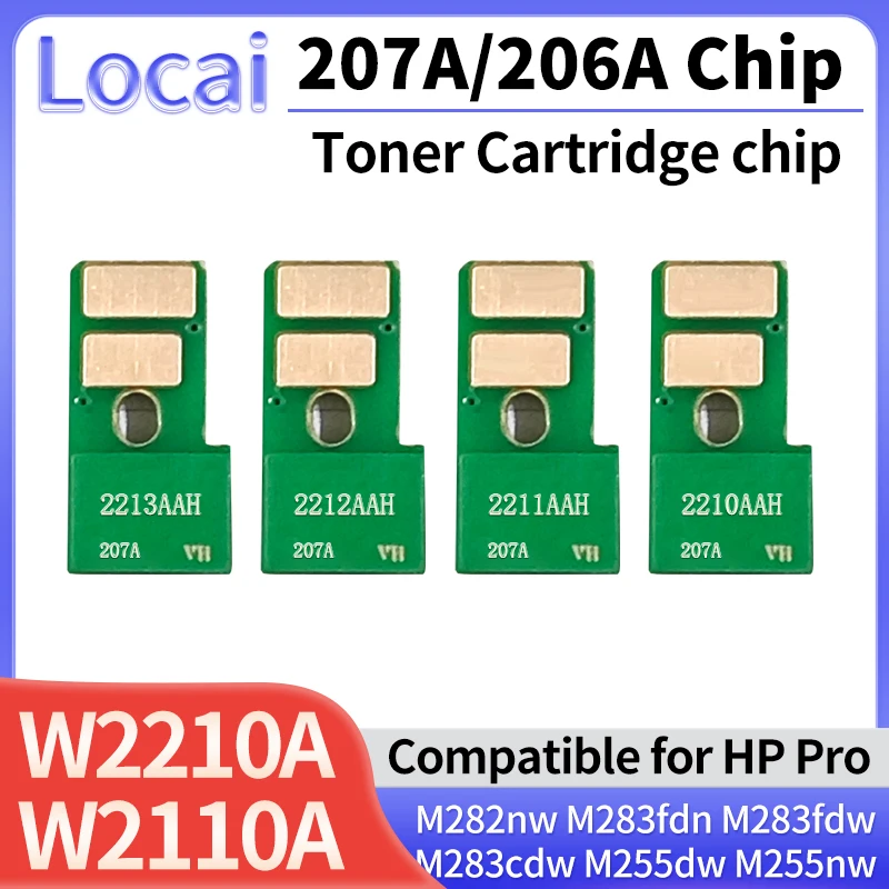 1set 206A 207A chip Compatible For HP 207a Toner Cartridge chip M282nw M283fdn M283fdw M283cdw M255dw M255nw W2210A W2110A chip