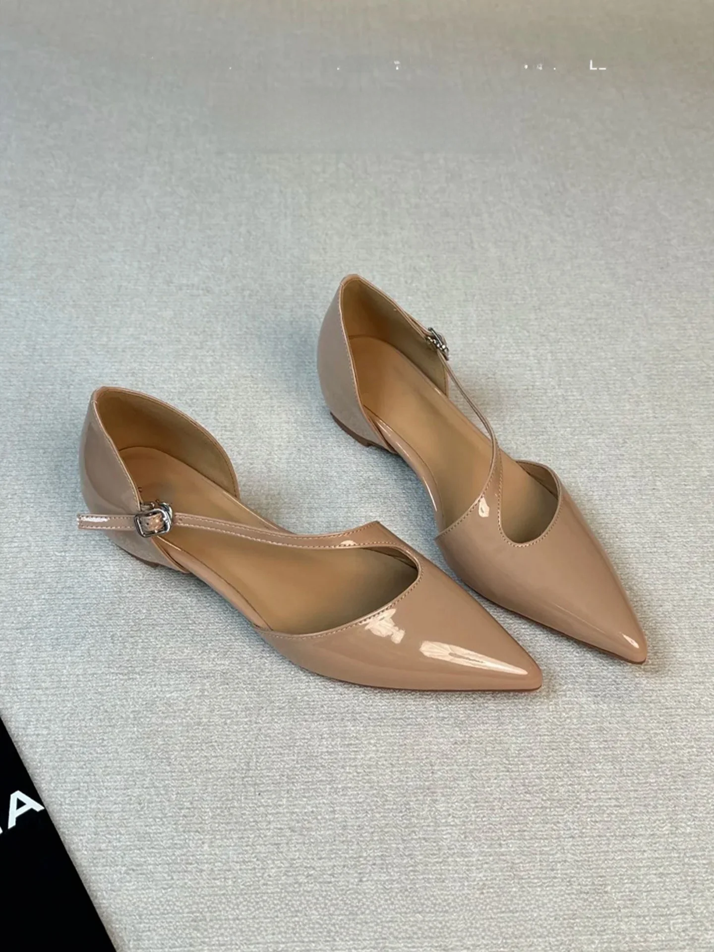 sheepskin-version-comfortable-pointed-toe-mary-janes-women's-summer-sandals-casual-style-slip-on-shoes-anti-slip-rubber-sole