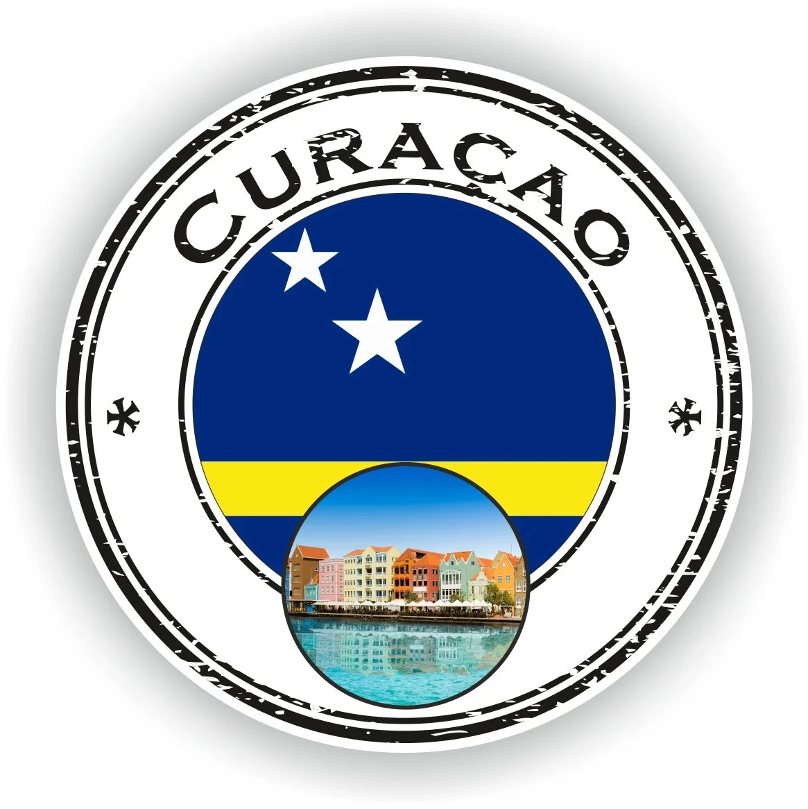 

Cura ao Seal Stylish Laptop UV Resistant Decal Decoration Round Scratch Decal Vinyl Resistant Waterproof Car Funny Cool Cute