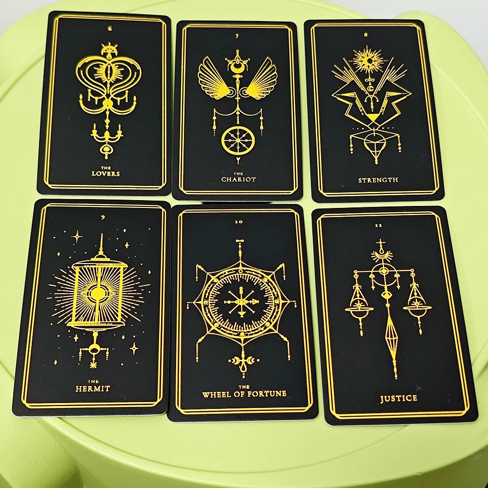 10.3*6cm Soul Cards Black Edition 78 Pcs Cards Gold Plating on Cards with Guidebook for Beginners Pocket Size