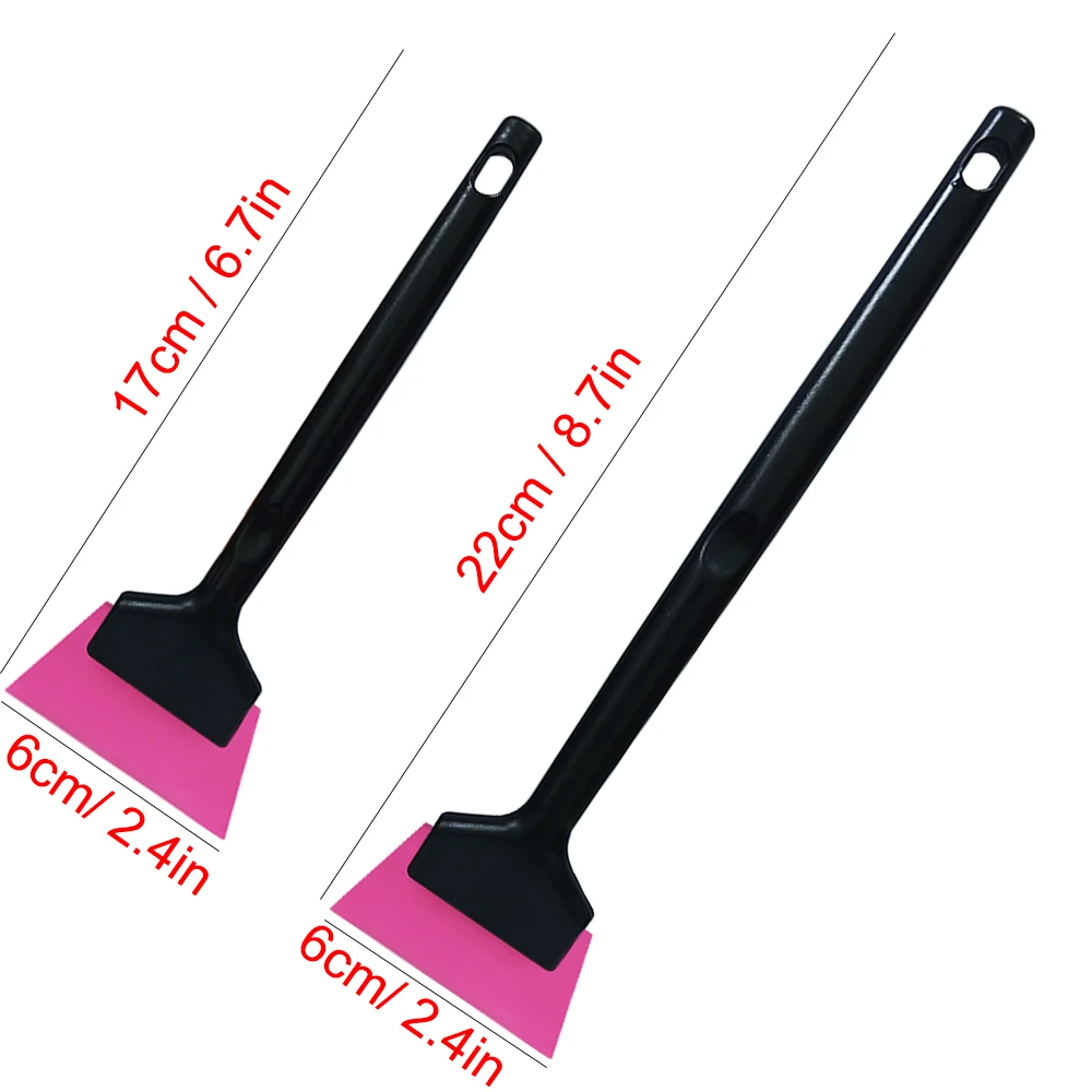 Plastic Long Handle Anti-Slip Car Tint Squeegee Replaceable Soft Rubber Blade PPF Scraper Window Water Cleaning Remover