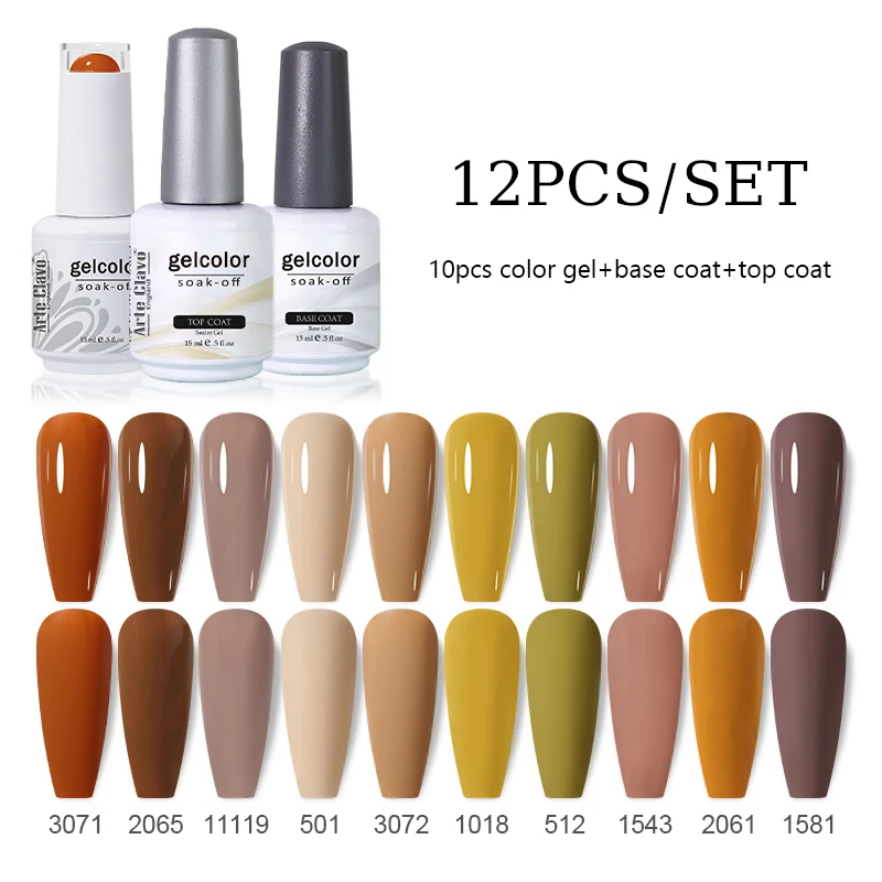 Arte Clavo 15ml UV Gel Nagellak 12pcs Kleur/Set LED Gel Lakiery Hyутowe Vernis Nail Art Gel Polish Soak Off Design Manicure