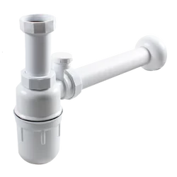 Talea Wall-Mounted White Drainpipe,Washing Vegetable Basin Anti-Ordor and Anti-Siphon Bottle Trap, GN031C008