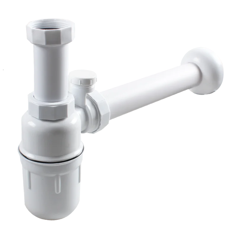 Talea Wall-Mounted White Drainpipe,Washing Vegetable Basin Anti-Ordor and Anti-Siphon Bottle Trap, GN031C008