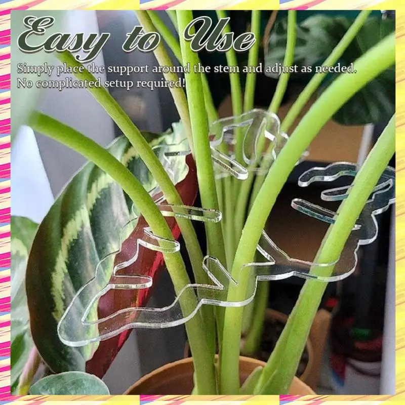 ABJJ Turtle Shell Bamboe Klem Set, Plant Stem Plastic Ondersteuning, Bloemvormige Groene Plant Blad Houder, Schildpad Shell Bamboe