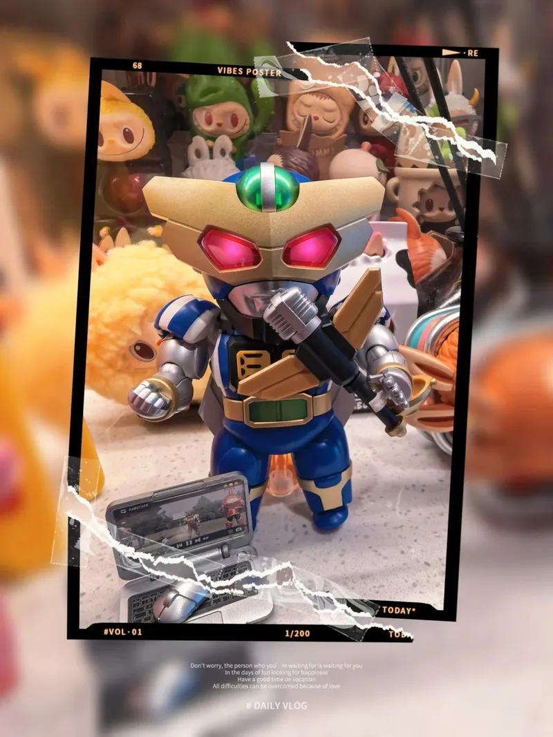 In Stock Original Orange Cat Sixth Bullet B-Robo Kabutack  Captain Tentoleena Q-Version Assembled Model Toy view 4