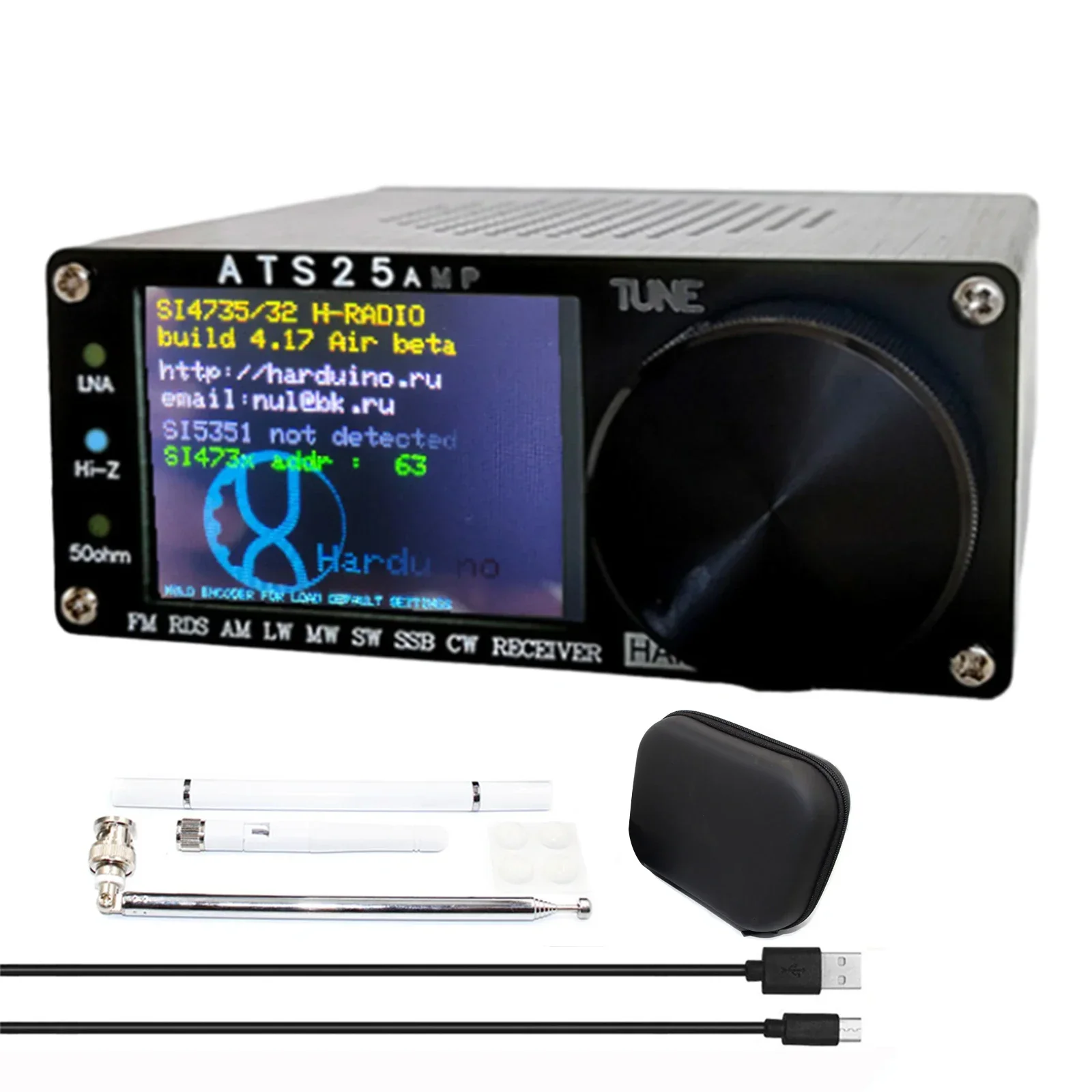 ATS25AMP RDS Receiver  4 17 Firmware  HI Z Mode  Pass Filter Circuit  Compact Size  TYPE C Charging  EVA Storage Bag