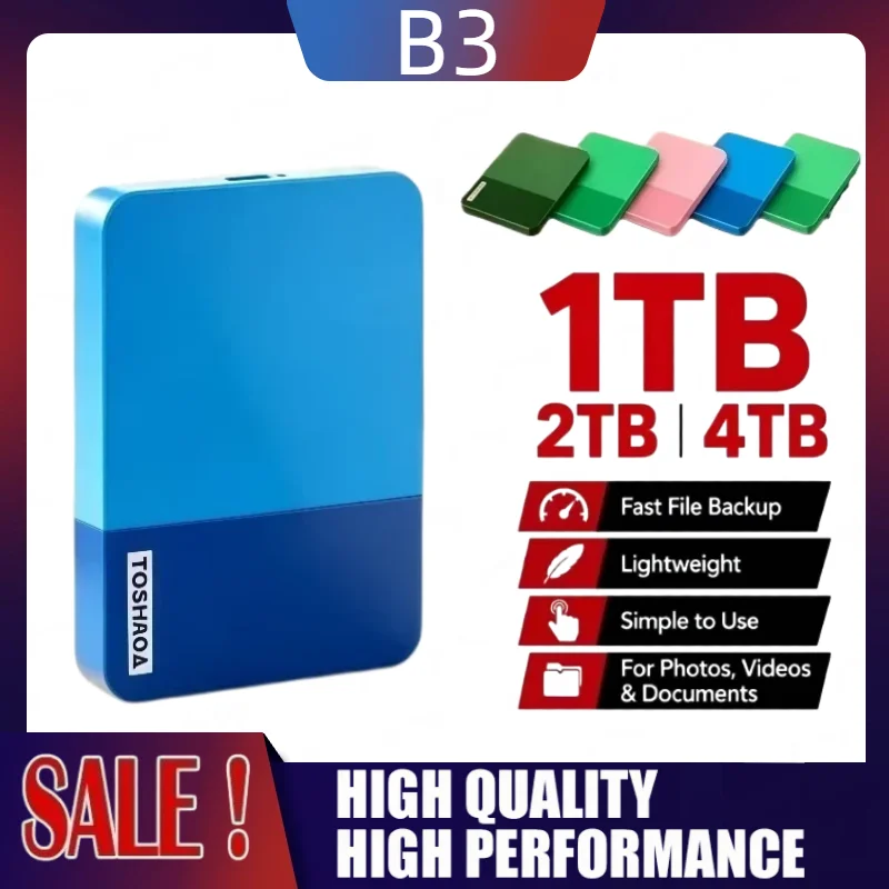 New Multi-color selection Portable External Hard Drive High Speed Disk For Laptop Desktop Mac Android Phone Mobile Data Backup