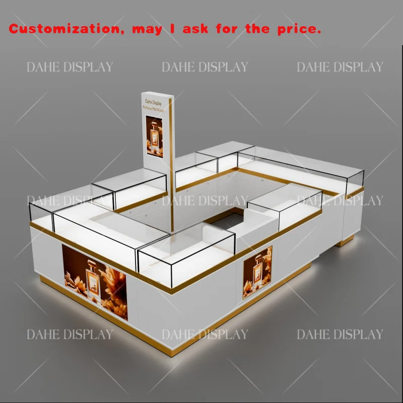 

custom.Decorate Shopping Mall Customized Perfume Shop Display Mall Kiosk Cabinet Fragrance Oil Store Order
