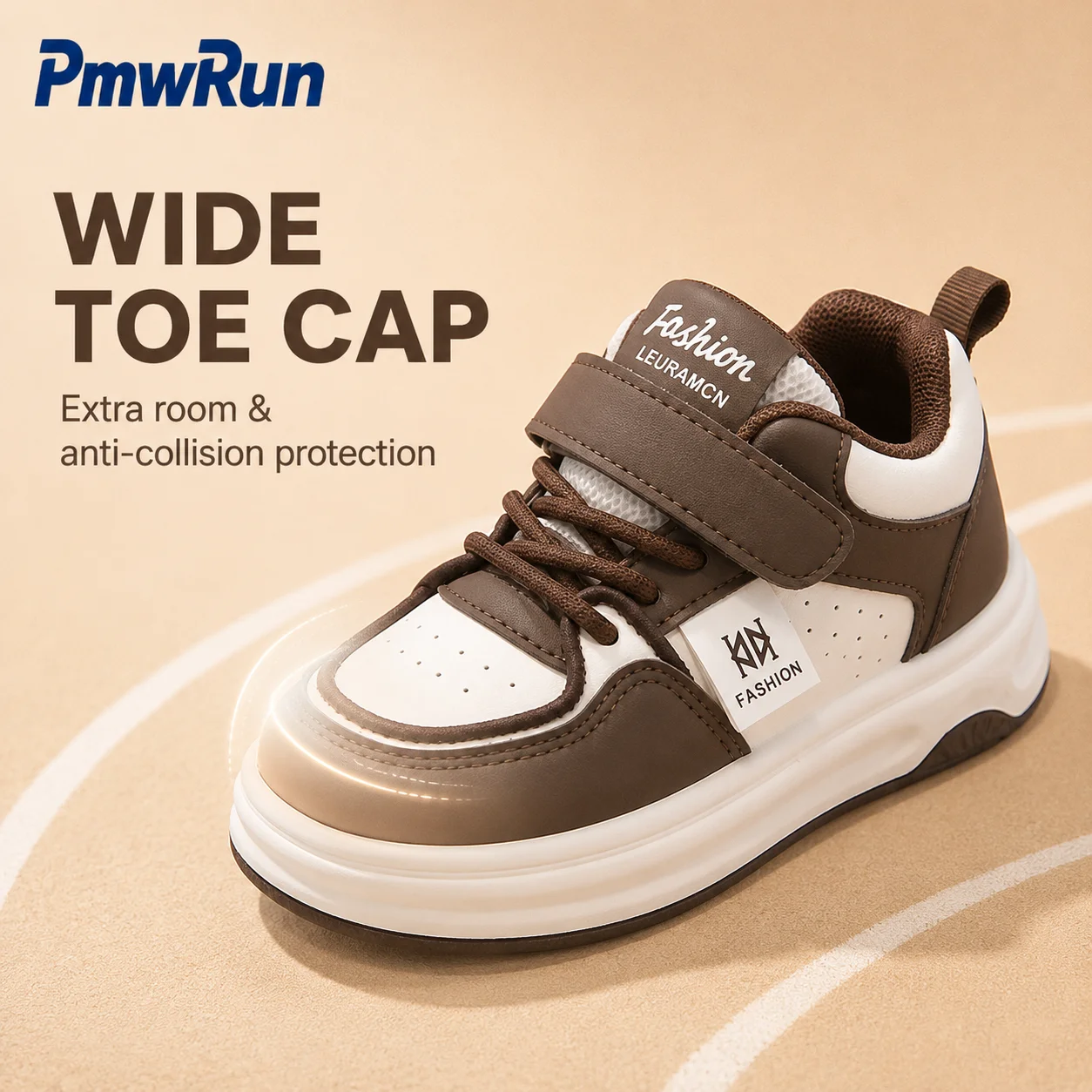 PU Leather Sport Shoes For Children Ergonomics Anti-slippery Kid's Sneakers Waterproof Outdoor Boy's Girl's Running Footwear