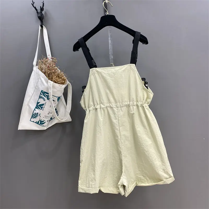 ฤดูร้อนใหม่ผู้หญิง Overalls กางเกงขาสั้นหลวมเดินทางเอวสูง Workwear Jumpsuit