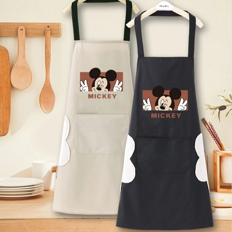 Mickey Mouse Integrated Apron from Disney for Kitchen Use, a One-Piece Waist Apron That Is Easy to Clean