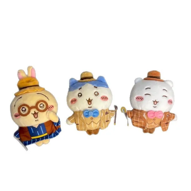 Hachiware Usagi Detective Plush Keychain Bag Charm Kawaii Japanese Healing Gift for Boys Girls Cartoon Plush Plaything Decor - view 5