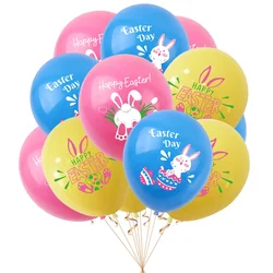 20Pcs Cartoon Bunny Rabbit Egg 12inch Latex Balloons Toy for Happy Easter Theme Birthday Baby Shower Party Decoration
