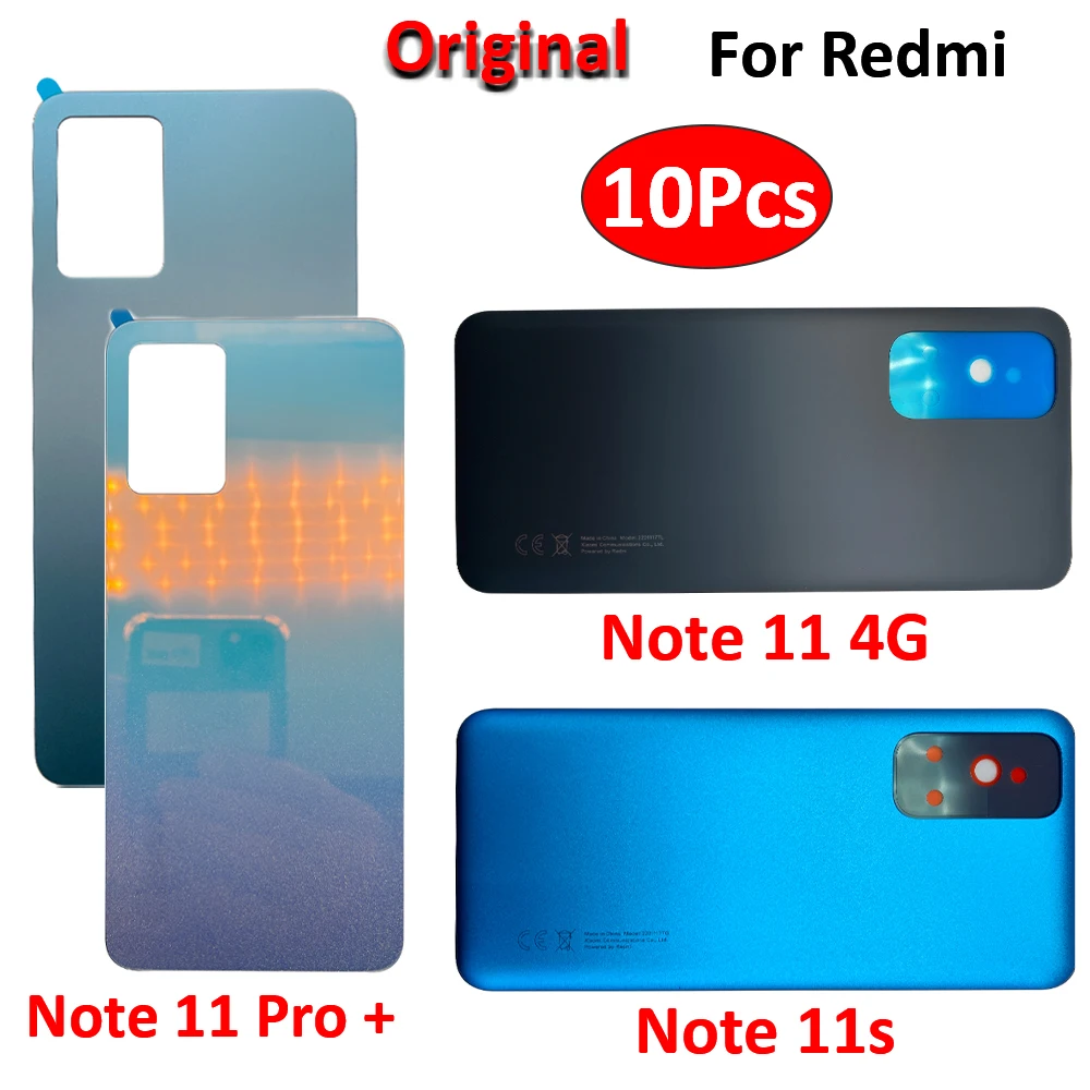 

10Pcs，Original For Xiaomi Redmi Note 11S 11 4G 11 Pro Plus Battery Back Cover Rear Door Case Replacement Part Housing With LOGO