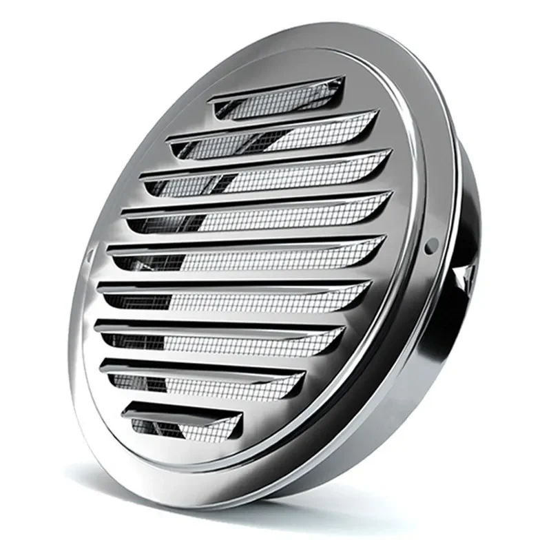 สแตนเลสสตีลผนังภายนอก Air Outlet Vent Grille 70-200มม.รอบท่อหมวก Air ระบายอากาศปลั๊กระบบระบายอากาศ