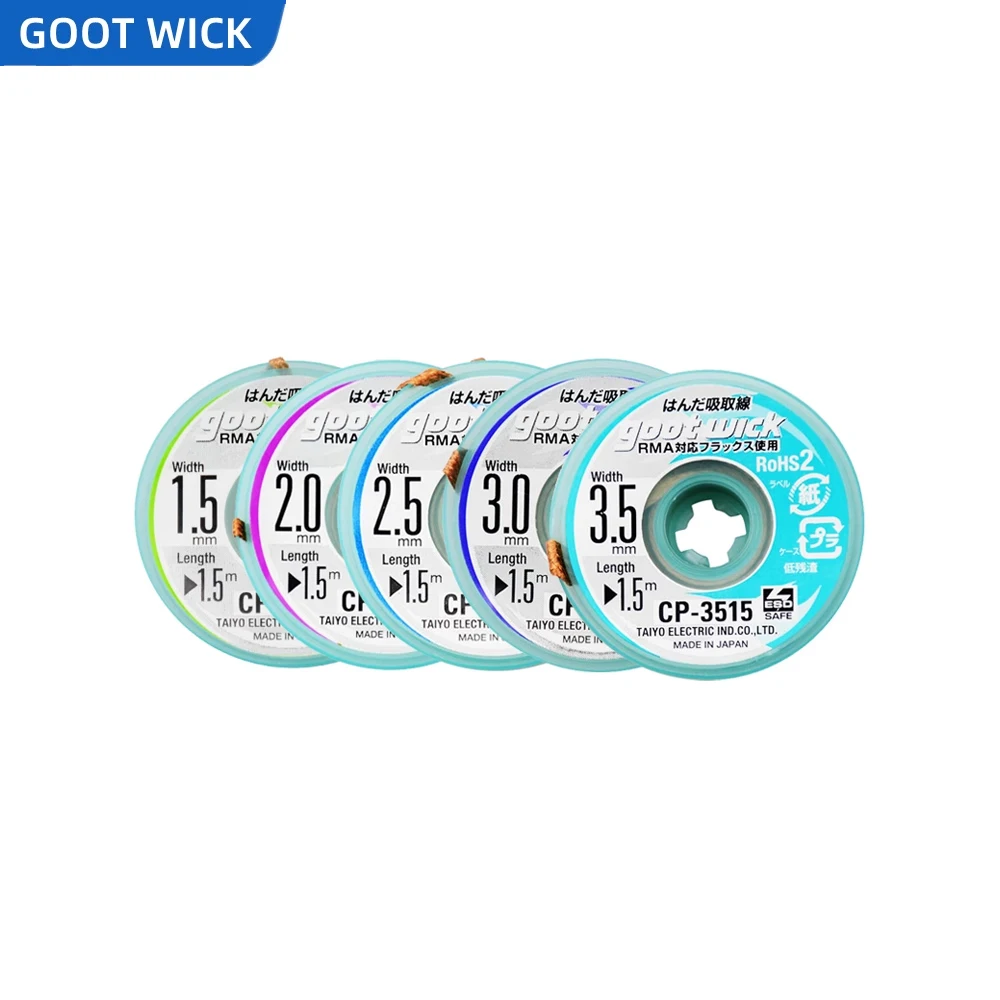 10Pcs Original GOOT Solder Wick No-clean Tin Suction Absorbtion Line Tin Suction Tape Clean Tin Desoldering Wicks