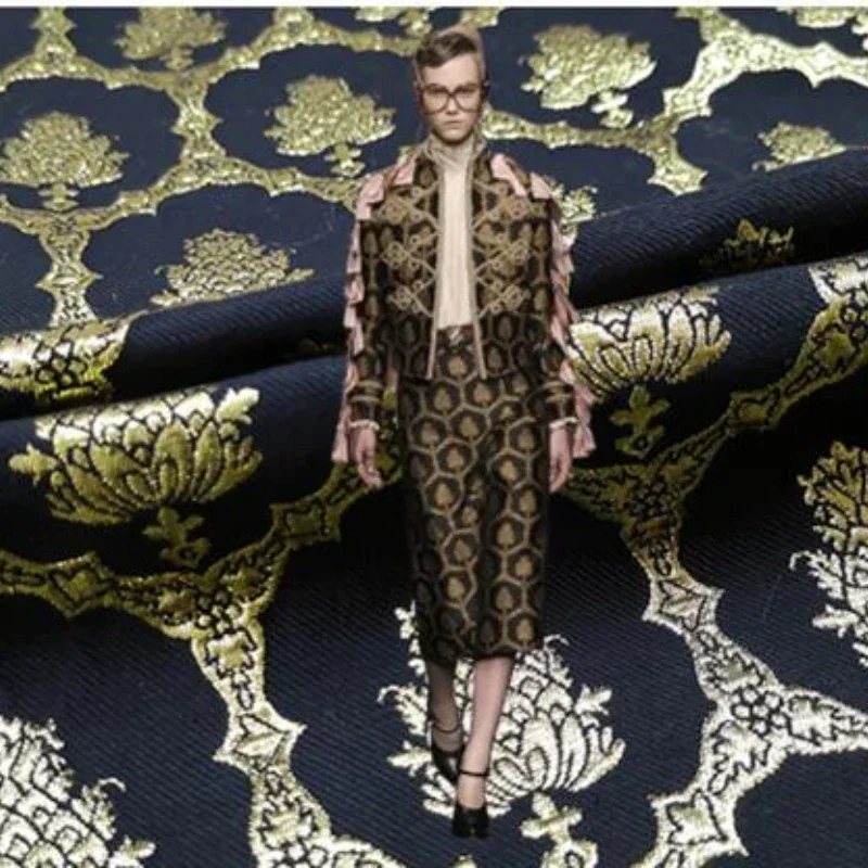 

Европейская бронзовая жаккардовая парчовая ткань, весна-осень для классического костюма, ветровки, одежды, материал для шитья во дворе