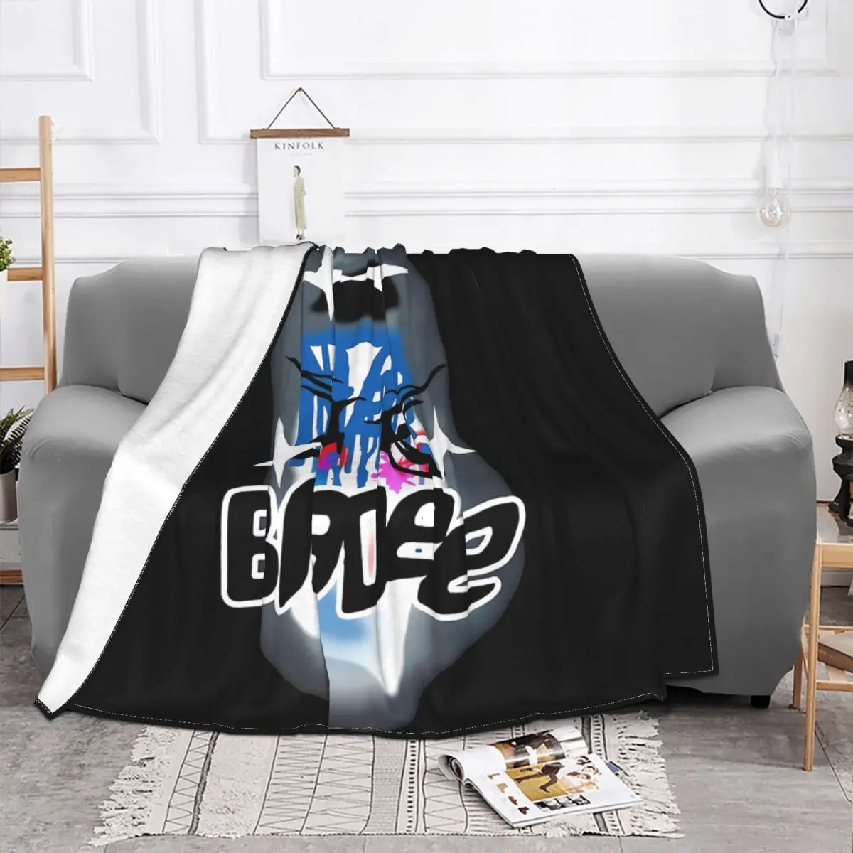 Bladee Drain Gang Idol 2 Logo Dmn S Blanket Shaggy Thicken Ultra-Soft Cover Blanket Family Expenses