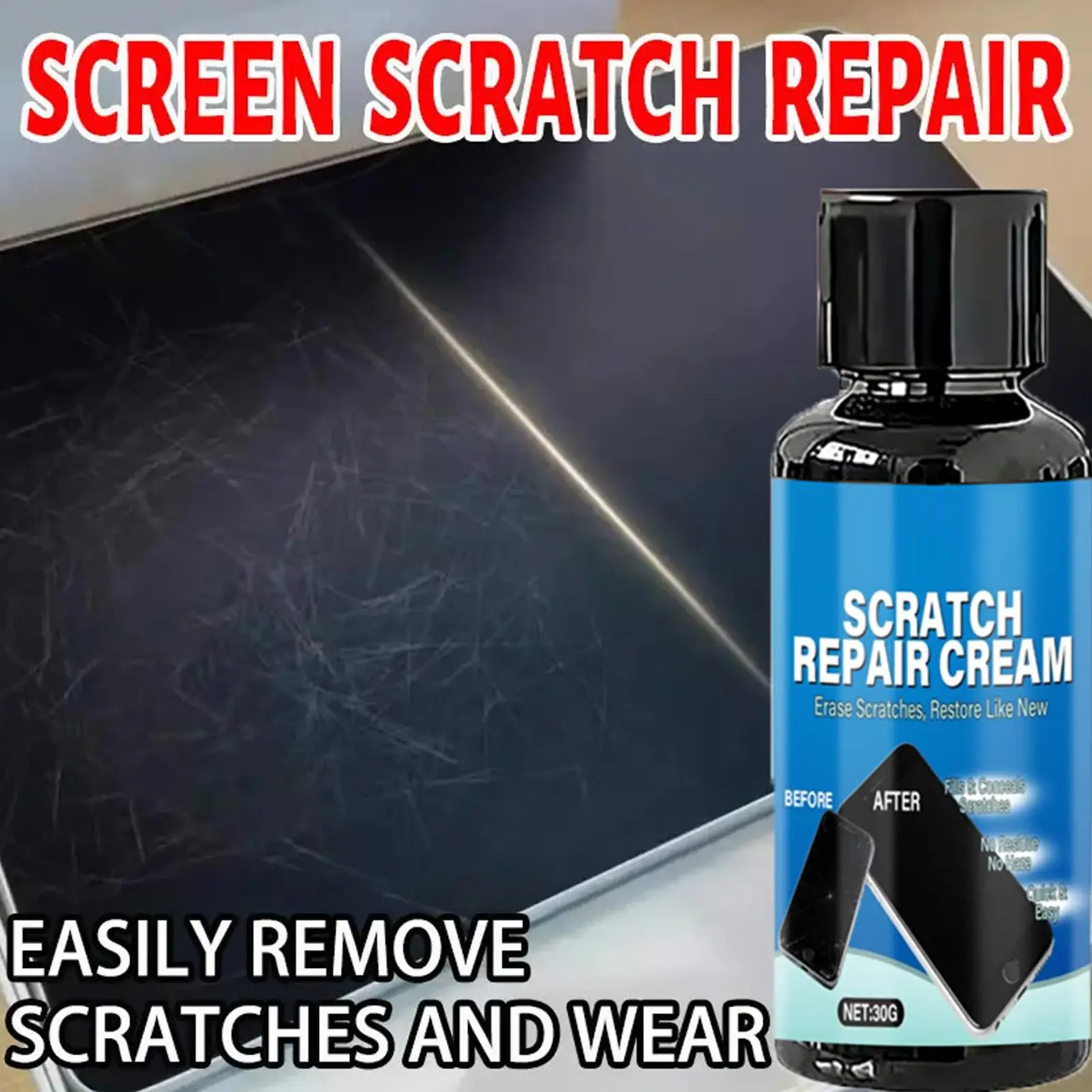 Phone Screen Scratch Repair Kit Universal Scratch Remover for Smartphone Tablet Smart Watch Glasses Lens Resin Polishing Wax