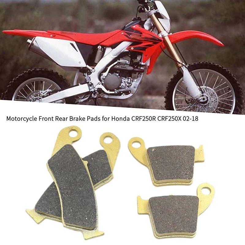 Motorcycle Front and Rear Brake Pads Disc Brake Pads for Honda CRF250R 2004-2018 CRF250X 2004-2017 CRF450R 2002-2018