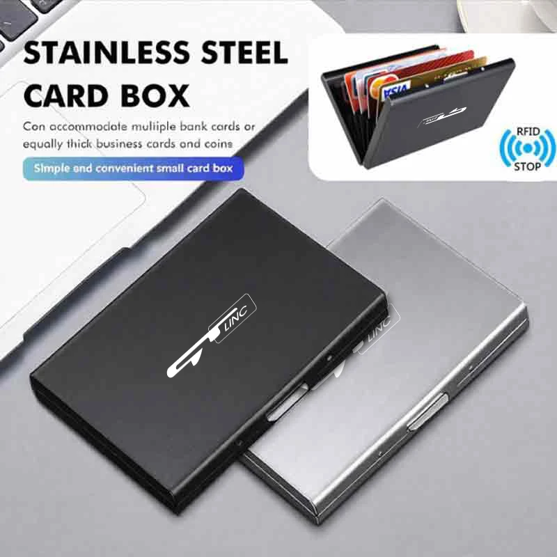 Car RFID Blocking Card Holder Metal Wallet Case Storage Accessories For Kia KN GT Rio Picanto Sportage Stinger Niro Telluride