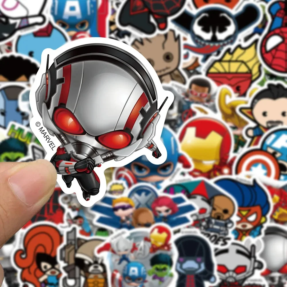 Disney Marvel The Avengers Anime Adesivos, Super-herói, Homem De Ferro, Homem-Aranha, Desenhos animados, Impermeável, Legal, Brinquedos de Etiqueta, 10 pcs, 30 pcs, 50pcs