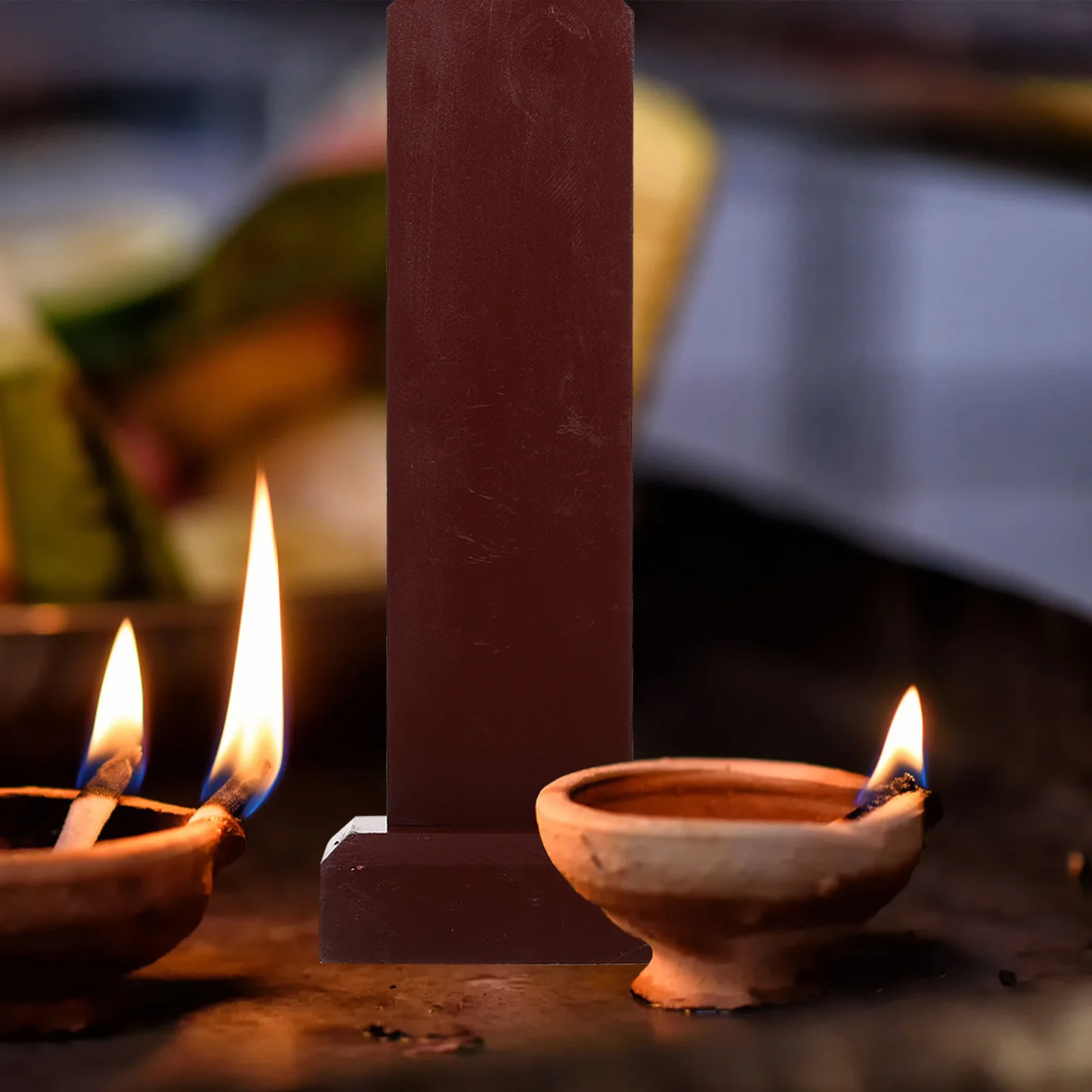 

Ancestors Spirit Card Solid Wood Decoration Buddhist Offering Tablet for Temple Supply Premium Material Cemetery Grave