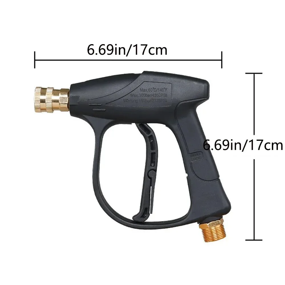 2175 PSI High Pressure Washer Gun with Blue Black Short Handle, M22-14 Thread & 1/4