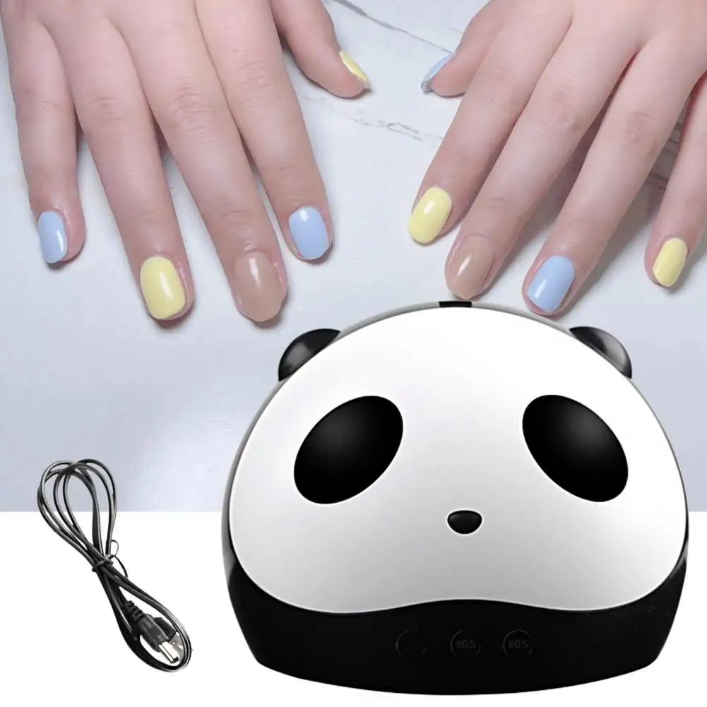 1 Set LED Nail Lamp 3 Gears Time-saving Mini Panda Shape LED Manicure Nails Lamp Nail Phototherapy Machine for Nail Salon