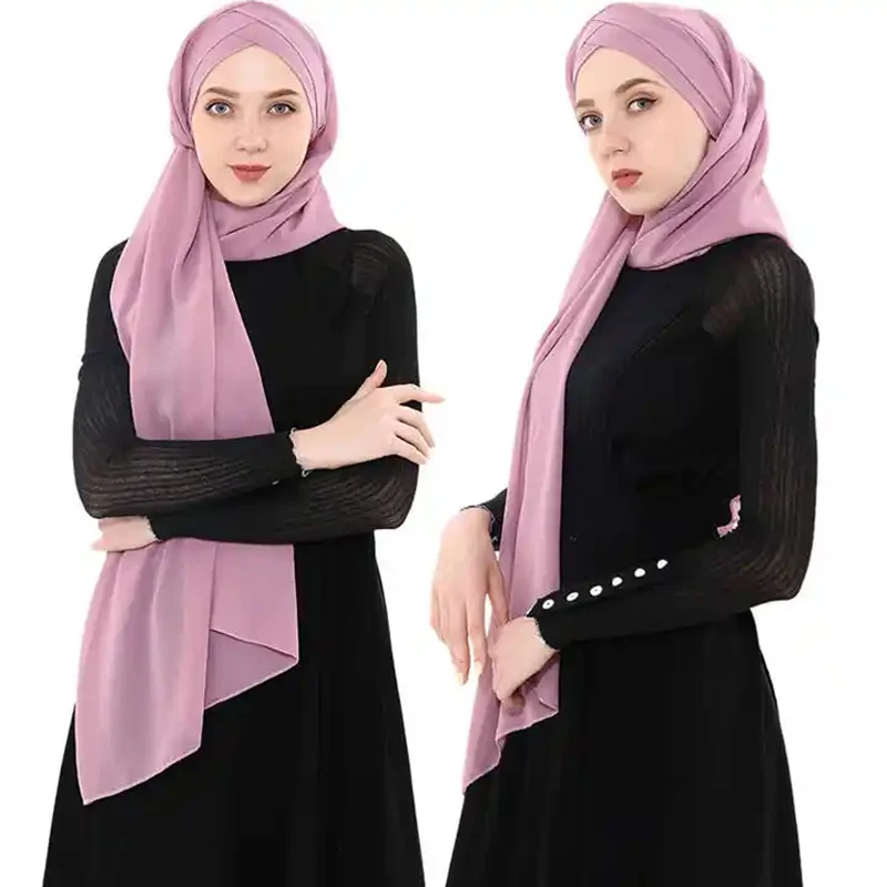 Muslim Jersey Hijab Cross Inner Undercap Instant Hijab for Women Ready to Wear Scarf