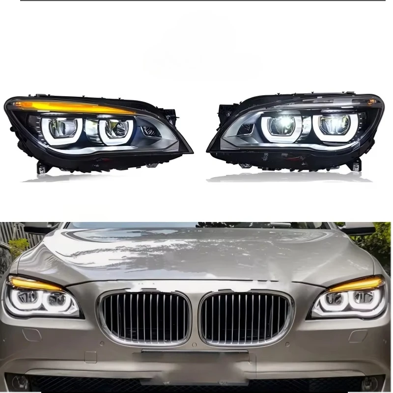 For 7 Series F01 F02 2009-2015 Car Accessories Remanufactured Headlights LED DRL Turn Signals Super Bright 12V Blue Light