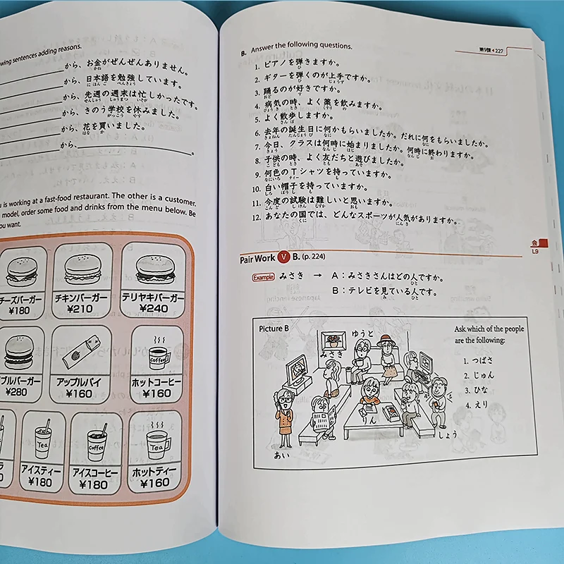 Genki textbook japanese 3rd Edition 1/2 Learn Japanese Workbook Answer An Integrated Course Japanese with English study Book