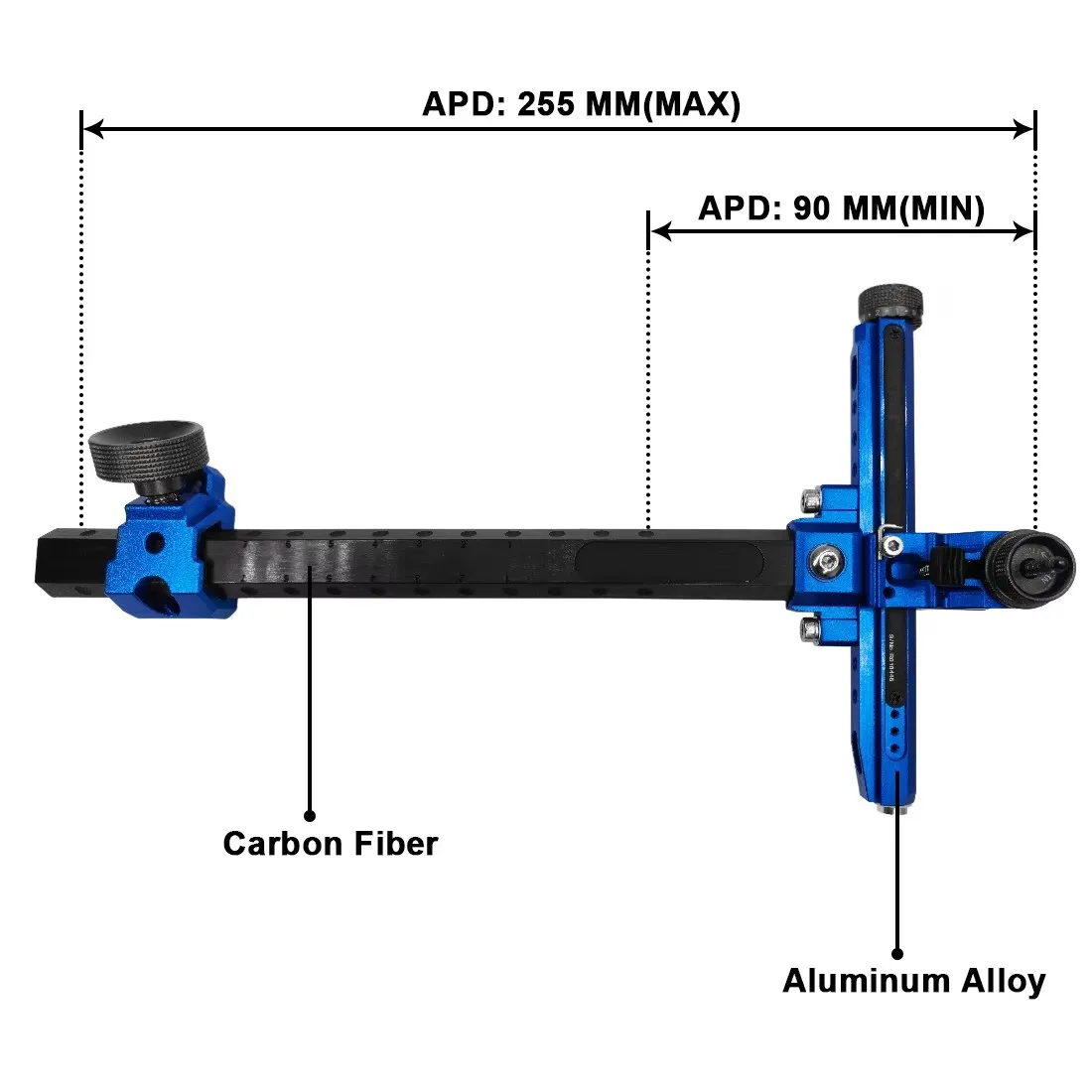 9-inch carbon pole competitive recurve bow T-shaped sight Recurve Bow Sight | Competition Archery Sight view 3