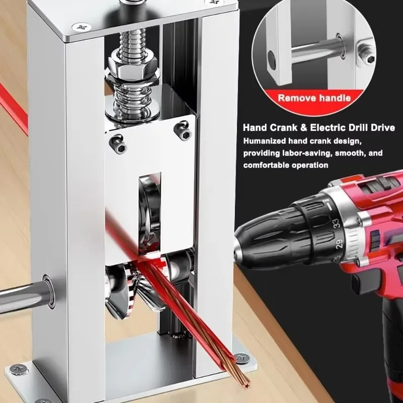 Portable Wire Stripper Manual Wire Stripping 1-25mm Cable Electric Peeling Machine with Hand Crank Support Use with Hand Drill
