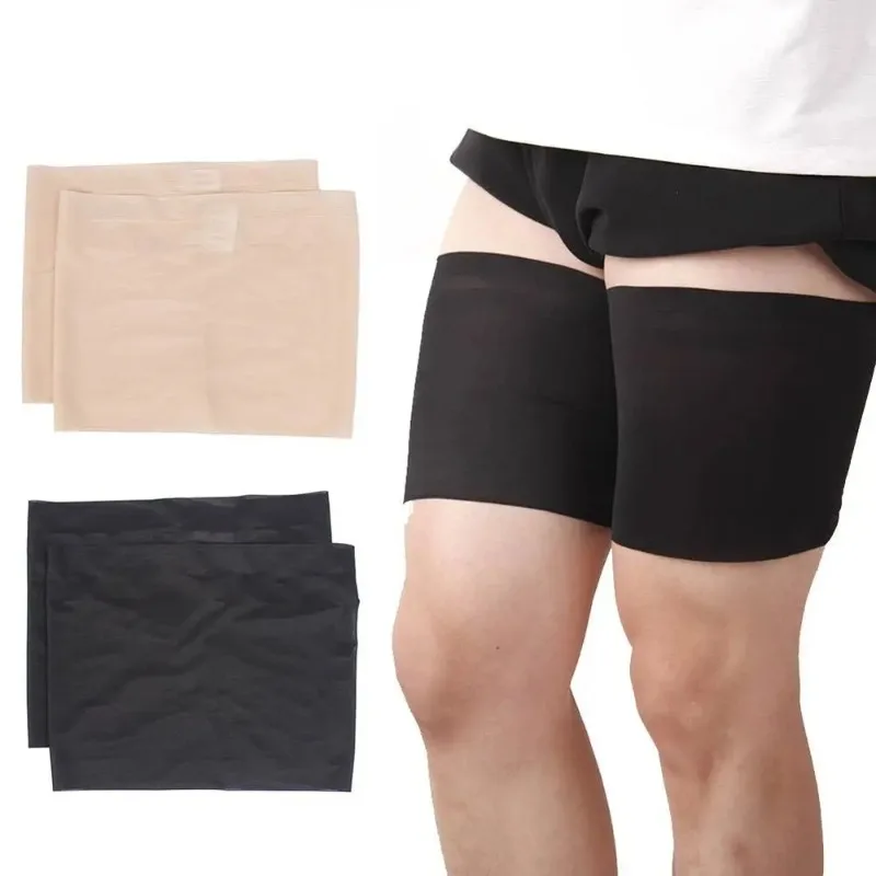 2pcs Summer Women Anti Chafing Thigh Bands Slimmer Band High Elastic Silica Gel Anti-friction Protection Leg Warmer Plus Size